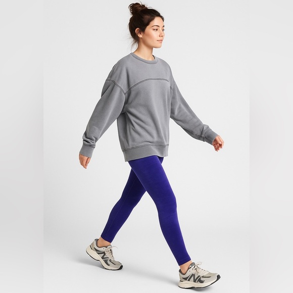 Athleta Purple Velvet Leggings SM Soft Stretch High Rise Athleisure Yoga Lounge - Picture 2 of 10